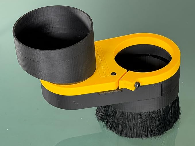Extended Reach CNC Dust Shoe for Router/Spindle, CNC Brush Dust Boot with 4” Vacuum Port, Magnetic Quick-Release Split Base, CNC Spindle/Router Dust Collection (3.5-inch Dia.)