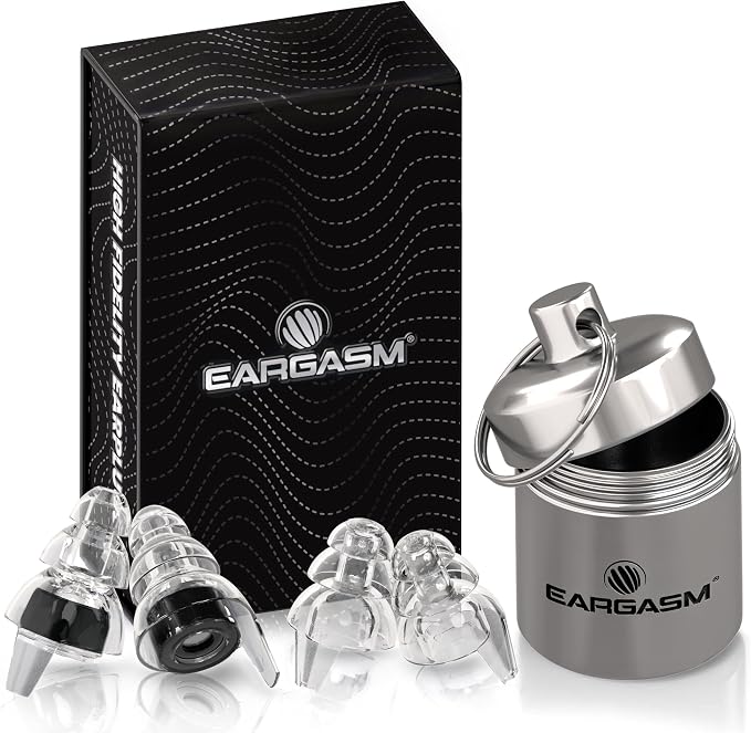 Eargasm High Fidelity Blackout Earplugs for Concerts, Festivals, Musicians, DJs, Night-Life, Motorcycle Hearing Protection - Reusable Ear Plugs for High Fidelity Noise Reduction up to 21 dB