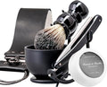 Grandslam Shaving Straight Razor Kit, Steel Cutthroat Straight Razor With Leather Strop, Shaving Brush, Stainless Steel Shaving Bowl and Stand, Shaving Soap, Gift for Men, Black…