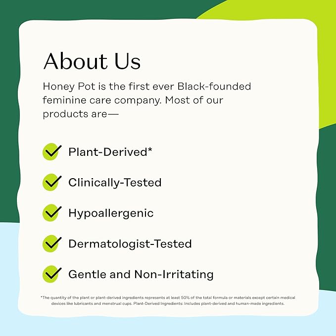 The Honey Pot Company - Sensitive w/Cucumber Aloe Feminine Hygiene Wipes - pH Balancing, Herbal Infused Plant-Based Feminine Care for Sensitive Skin - Cleansing Wipes for Women - 30ct