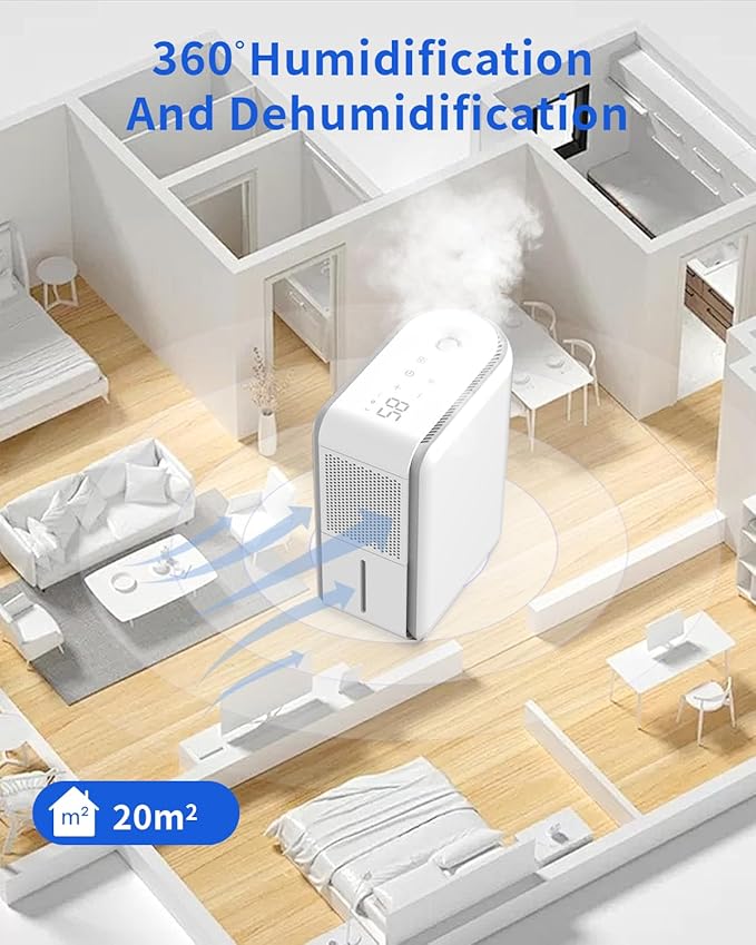 4 in1 Dehumidifier Humidifier Air Purifier with Aroma Diffuser Combo | Quiet Operation≤25db Automatic Humidity Control Replaceable Filter Combined Humidifying and Dehumidifying For Home Bedroom