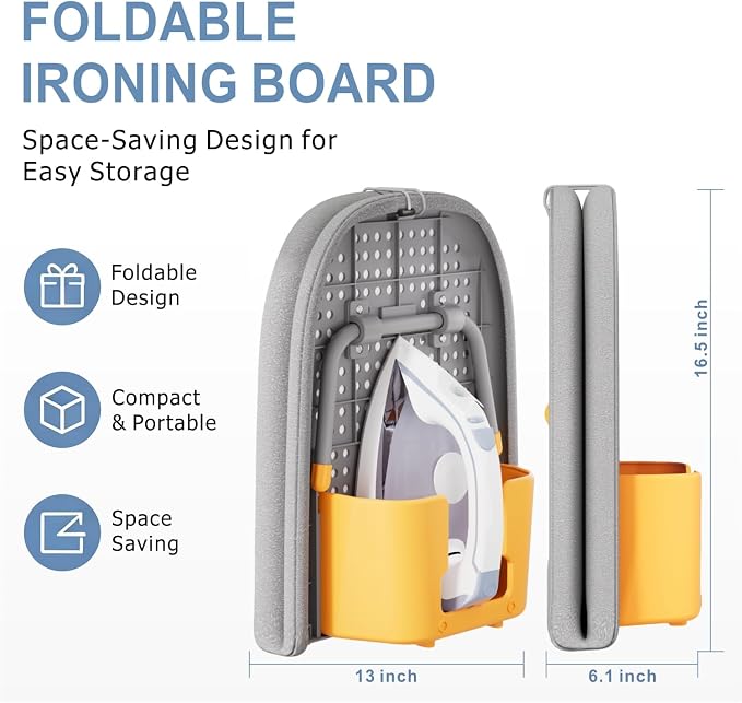 Tabletop Ironing Board with Iron Holder and Silicone Iron Rest Pad,Small Ironing Board for Small Spaces