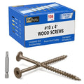#10 x 4” Deck Screws, 108Pcs Star Drive Wood Screws | Rust Resistant Timber Screws for Timber/Log/Landscaping Wood, T25 Star Bit Included, Brown