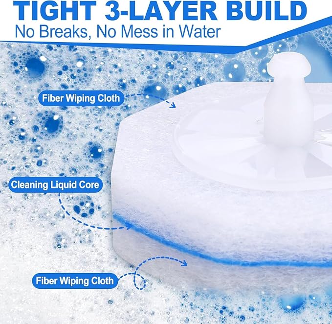 100 Count Toilet Bowl Wand Refills for Clorox, Disposable Toilet Brush Compatible with Clorox Toilet Bowl Wand Cleaning System, Upgrade Toilet Bowl Cleaner Refill Pads for Closestool Cleaning