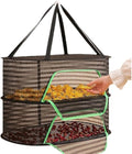Foldable Drying Net for Vegetables, Fish, and Dehydrated Goods, Multi-Tiered Food Drying Net, Versatile Drying Rack, Windproof Design, Zipper Closure for Insect Protection Dual Layer Black