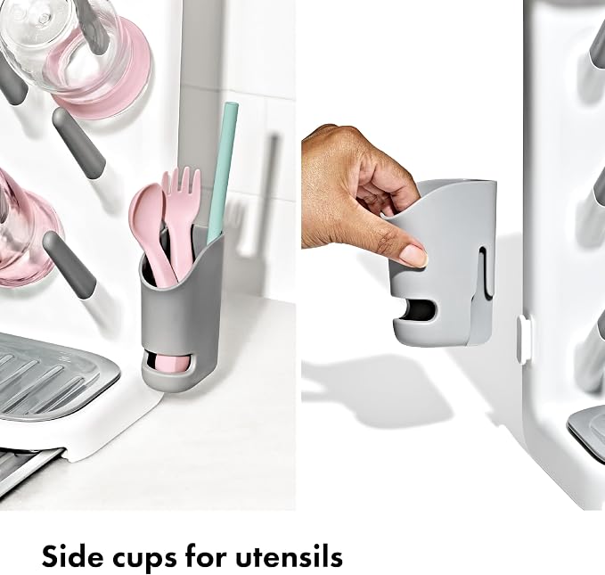OXO Tot Expandable Drying Rack – Space-Saving Drying Rack | Newborn and Baby Essentials | Breastfeeding Essentials | Dry Baby Bottles | Save Space in Kitchen (Pack of 3)