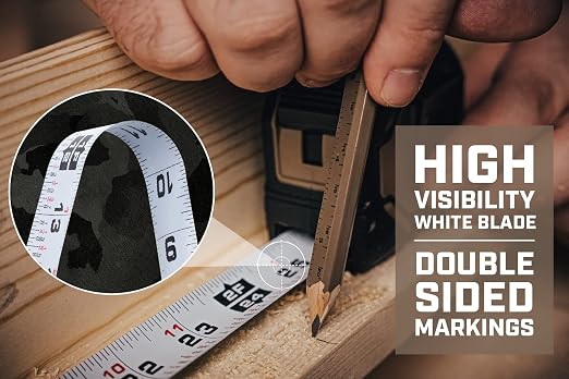 Spec Ops Tools Tape Measure for Measuring & Layout, 1 1/8" Double-Sided Blade and Military-Grade Composite Case, 16 Foot + 25 Foot