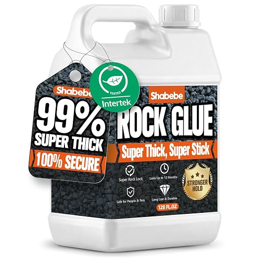 Rock Glue, 99% Super Thick & Max Coverage 1 Gallon Mulch Hold for Landscaping, Covers Up to 3X Area,Non-Toxic Pea Gravel Stabilizer Landscape, Gravel Binder for Pebble, Pine Straw, Gravel
