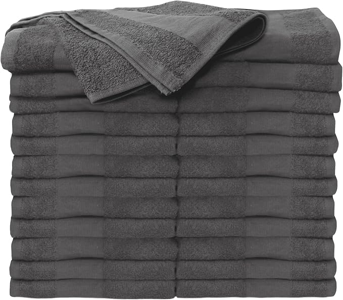 ForPro 24ct Bleach Tough Salon Towels, 16Wx27L in, Cool Grey, 100% Cotton | for Salon, Spa & Gym Use, Hand Towels, Bleach-Safe Salon Towels, Absorbent Spa Towels, Barber Towels, Salon & Spa Essentials