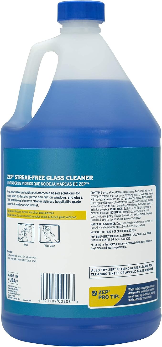 Zep, ZU1120128, Streak-Free Glass Cleaner, 128 ounce