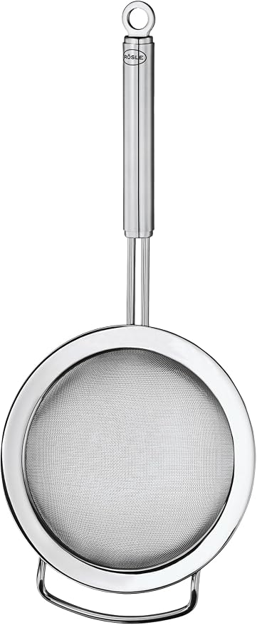 Rösle Stainless Steel Kitchen Strainer, Fine Mesh, 7.9 Inch with Round Handle - Precision Straining for Culinary Perfection