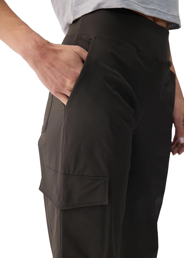 LOLË Momentum Women's Wide Leg Tech Trousers, Cargo Pocket | Brushed nylon stretch, cinch-or-flow openings, knit waistband, hidden phone stash, water-repellent, UPF50+ protection
