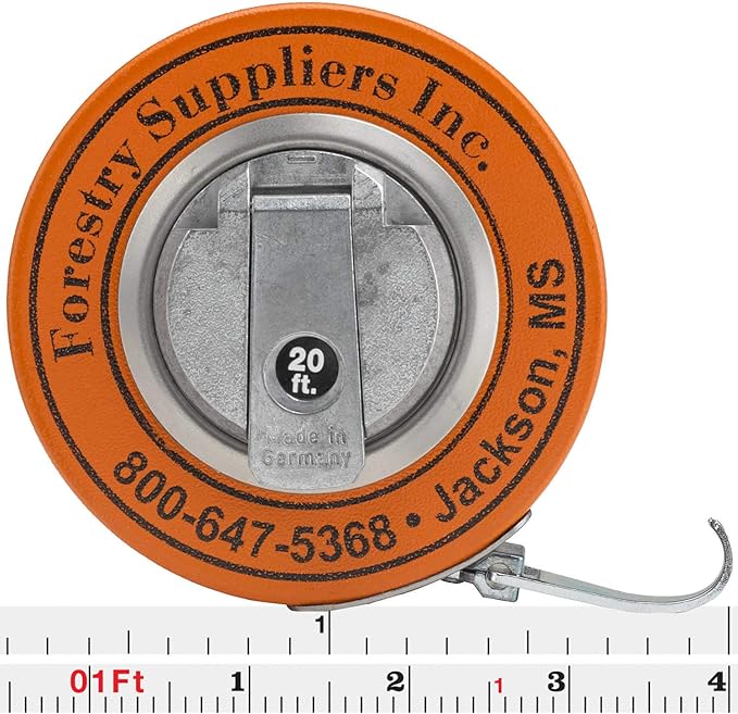 Forestry Suppliers English Diameter Tape - 76 Inch Diameter - 20 Foot Linear - White Enameled with Black Graduations