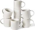 famiware Coffee Mug Set for 8, Star 16 oz Catering Mugs Cup Set with Handle for Coffee, Tea, Cocoa, Milk - Ceramic Stoneware Drinkware Set, Matte White