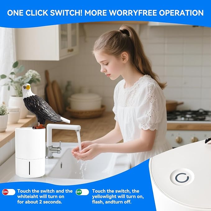 Fun Animal Foam Soap Dispenser, Bald Eagle Automatic Hand Washer