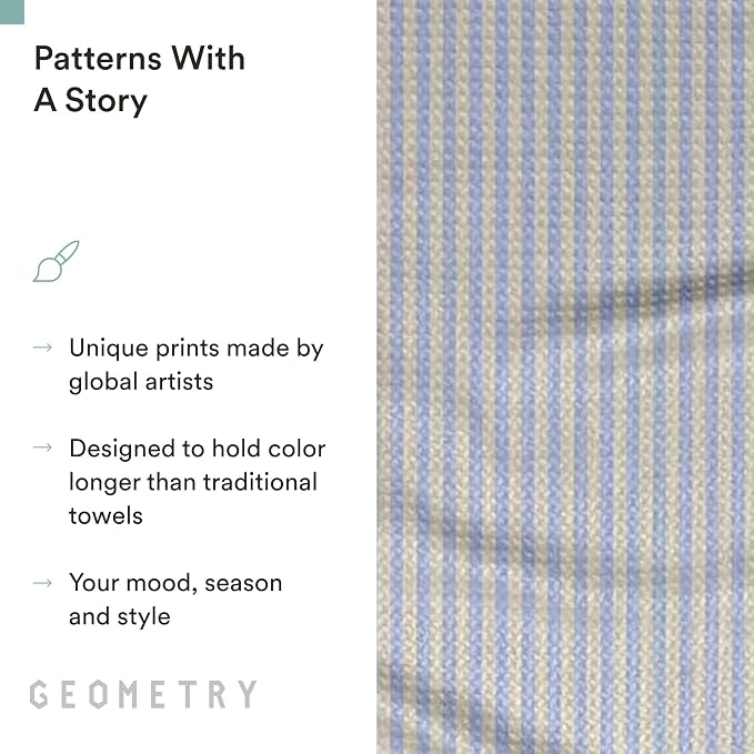 GEOMETRY Spring Kitchen Towels - Quick Dry Microfiber Cloth Spring & Summer Dish Towels for Kitchen Drying - Premium Quick Dry Towel - Cute Banana Lines, 18" x 30" - 1-Pack
