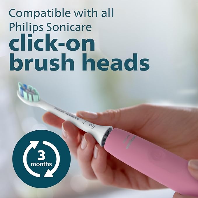 Philips Sonicare 4100 Rechargeable Electric Toothbrush, Advanced Plaque Removal, Pressure Sensor, Includes Brush Head Case, Deep Pink BD5004AZ