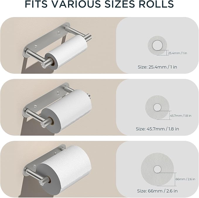FORIOUS Toilet Paper Holder Wall Mount, Stainless Steel Rustproof Double Post Pivoting Tissue Roll Holder for Bathroom, Commercial Toilet Paper Dispenser (Stainless Steel, Modern Round 2 Pack)