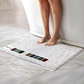 Muddy Mat® | Chenille Bathroom Rugs Quick Dry Microfiber Mats Non Slip Washable, Extra Thick, Soft and Highly Absorbent Bath Mats for Bathroom, Kitchen, and Shower Floor - White 24"x36"