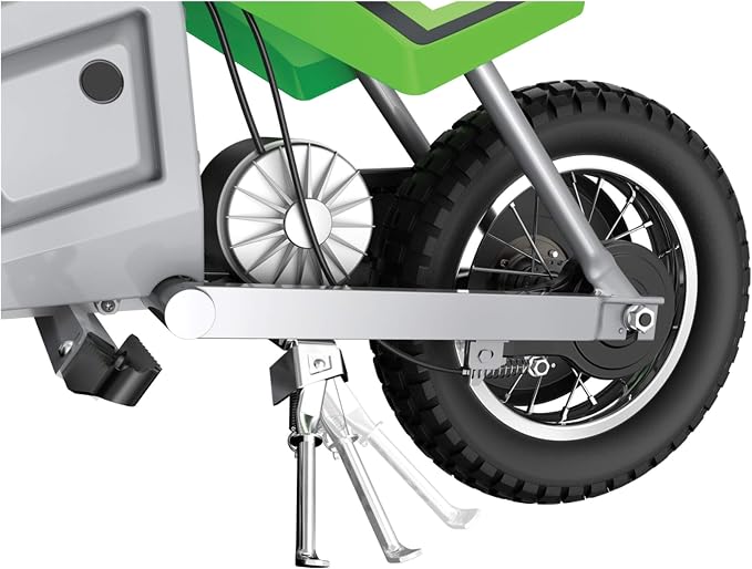 Razor MX400 Dirt Rocket 24V Electric Toy Motocross Dirt Bike with Hand-Operated Brakes and Retractable Kickstand, Green (2 Pack)