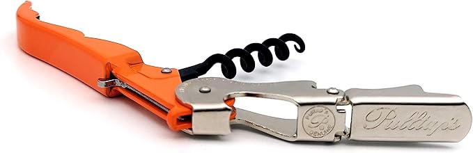 Pulltap's Genuine Slider 900 Waiter's Corkscrew – Double-Hinged Wine Key with Sliding Foil Cutter – Patented Design – Made in Spain – Naranja (Orange)