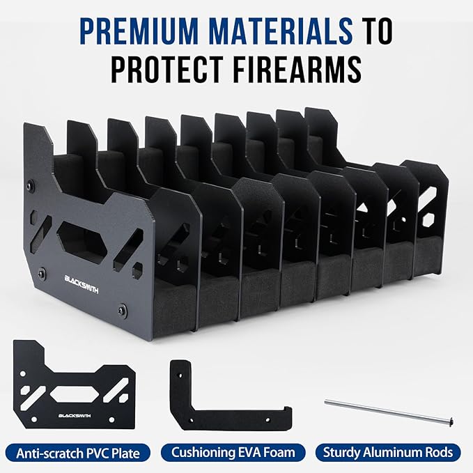 BlackSmith Foam Pistol Rack for Gun Safe Gun Accessories Storage Firearm Handgun Rack Revolver Pistols Holder