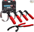 Spurtar Swivel Oil Filter Wrench Set of 5 Adjustable Wrench 2-3/4" to 5-1/4" (70-133mm) 12" Universal Oil Filter Removal Tool for 4S Shop Auto Repair Mechanic DIY Generator Small Engine