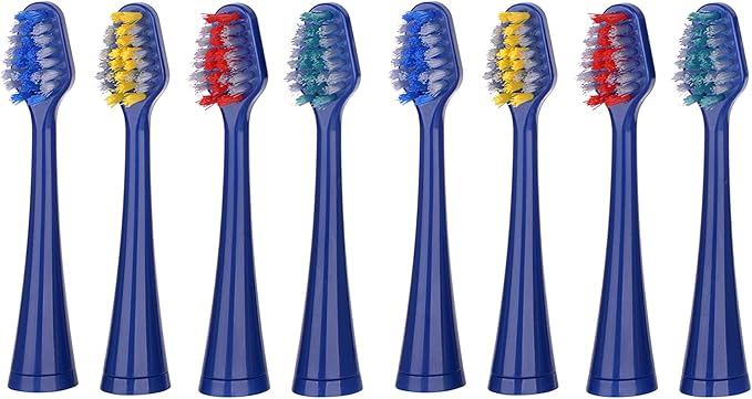 Pursonic 8 Pack Replacement Brush Heads, Blue