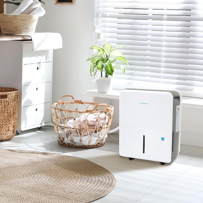 Keystone Energy Star 22-Pint Portable Dehumidifier for Large Rooms up to 1,500 Sq.Ft. with Auto-Shutoff & Timer, Quiet and Moisture Absorber For Basement, Garage, Living Room