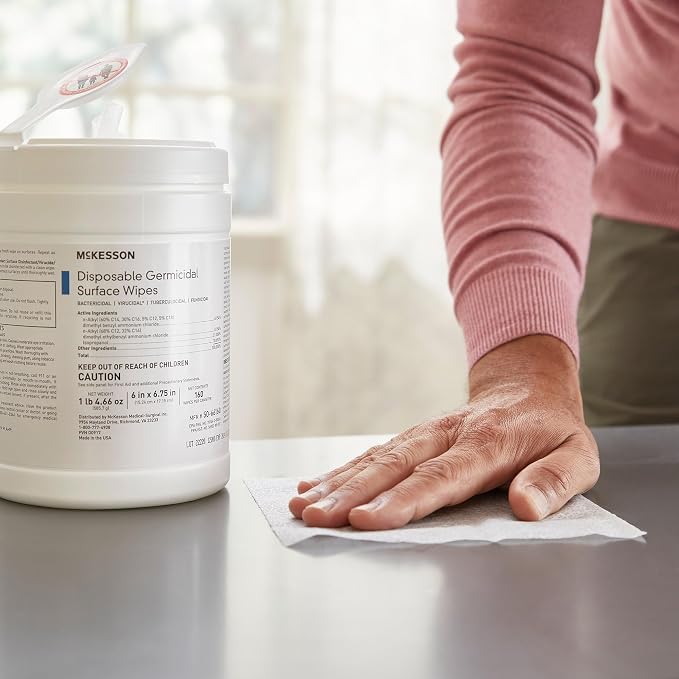 McKesson Surface Disinfectant Wipe Canister Alcohol Scent 160 Ct 50-66160