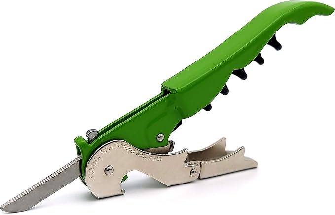 Pulltap's Genuine Slider 900 Waiter's Corkscrew – Double-Hinged Wine Key with Sliding Foil Cutter – Patented Design – Made in Spain – Verde Limón (Lemon Green)