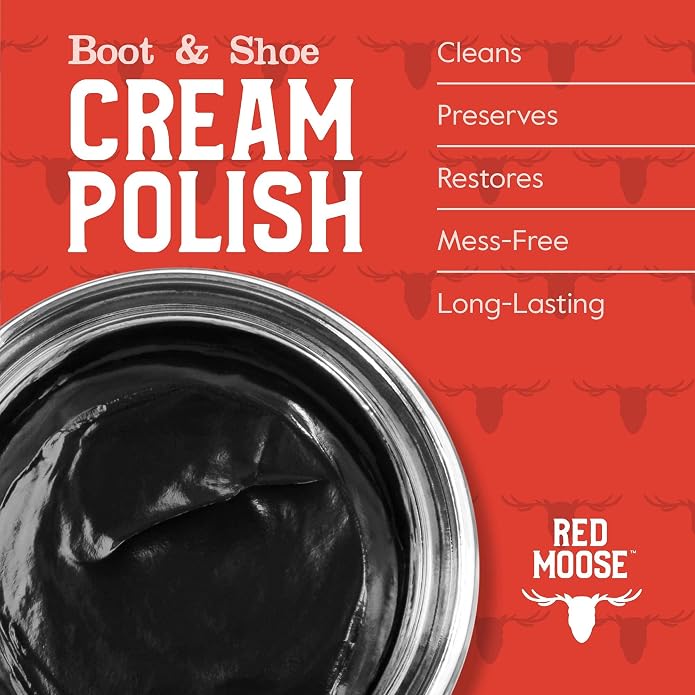 10pc Black and Brown Shoe / Boot Cleaning Kit – Polish, Brushes, Sponges, Cloth, Case - Red Moose