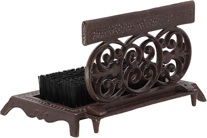 Esschert Design USA LH53 Cast Iron Shoe Scraper with Brush