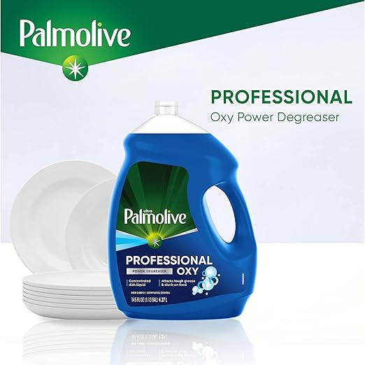 Palmolive Professional Dishwashing Liquid Dish Soap, Oxy Power Degreaser - 145 Fluid Ounce