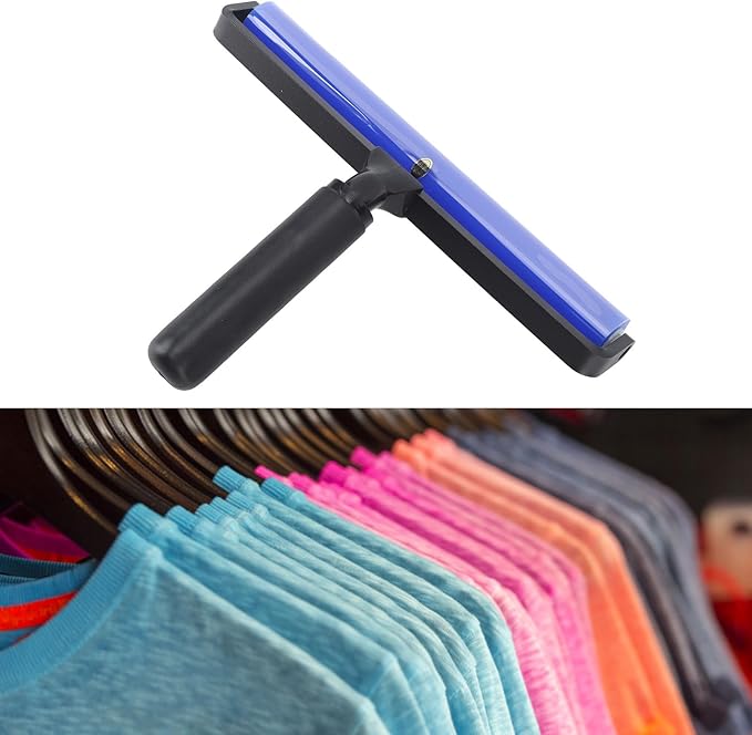 GOWENIC Static Dust Removal Roller, Sticky Blue Silicone Soft Cleaner Roller with Black Handle for Lint Pet Hair Lint Reusable Carpet Fabric (30.5cm / 12in)