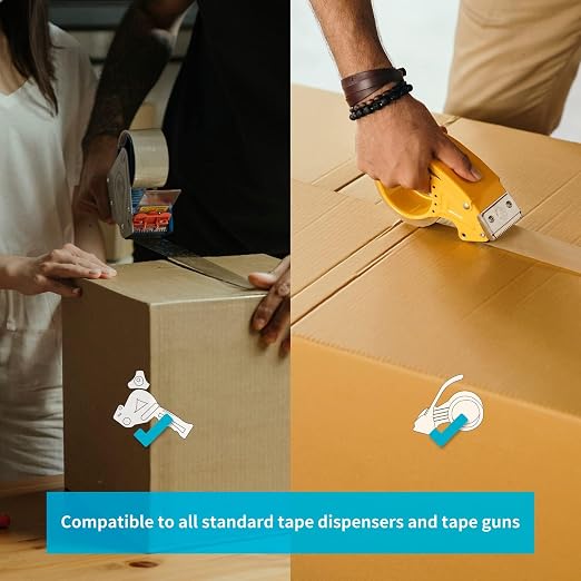 Art3d 24 Rolls Carton Sealing Tape Heavy Duty, 1.88" x 55 yds, 2 mil Thick | 2.2 mil Thick, Carton Sealing, Strong Adhesive Tape for Shipping Moving Boxes, Home and Office Use