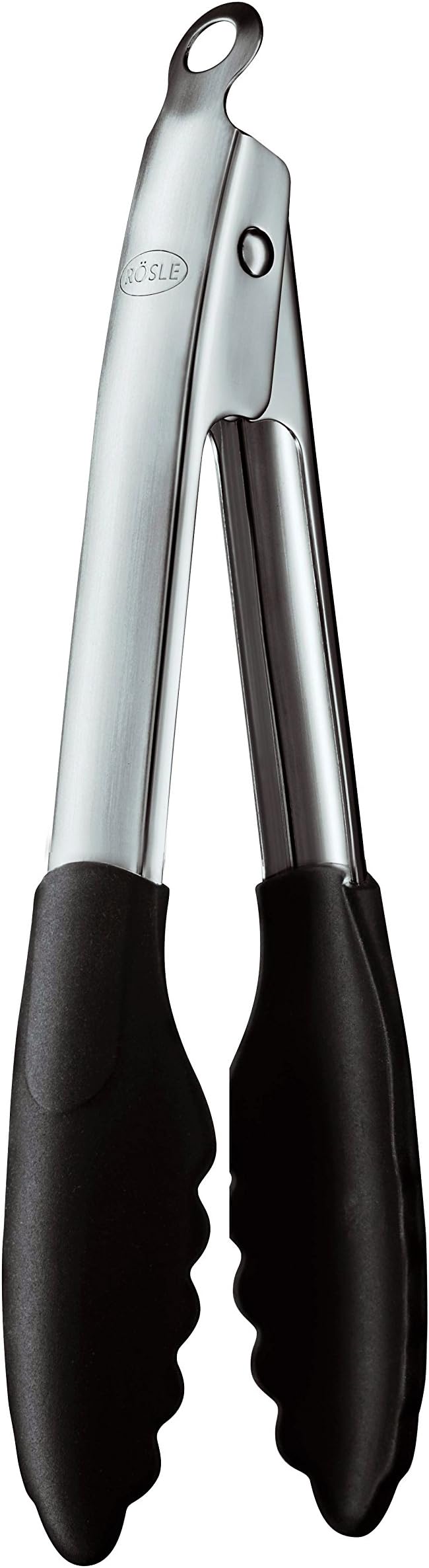 Rösle Stainless Steel 9-inch Silicone Coated Locking Tongs