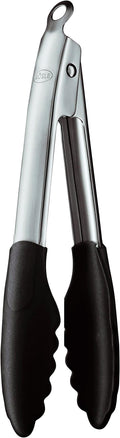 Rösle Stainless Steel 9-inch Silicone Coated Locking Tongs