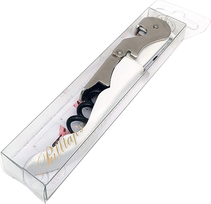 Pulltap's Genuine Slider 900 Waiter's Corkscrew – Double-Hinged Wine Key with Sliding Foil Cutter – Patented Design – Made in Spain – White (Blanco)