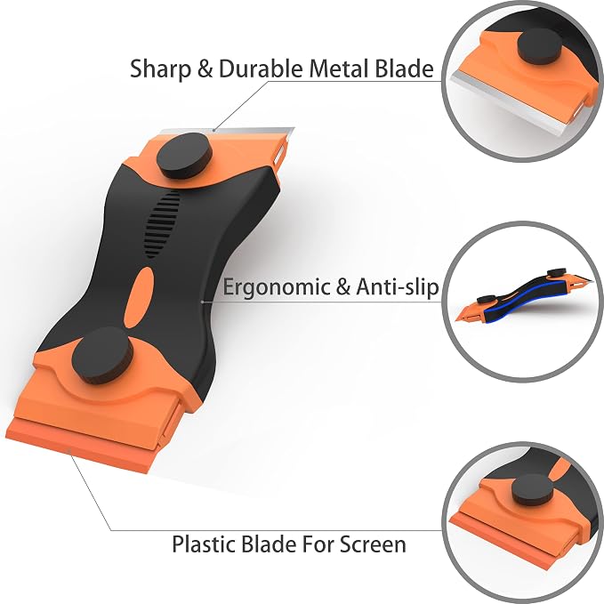 Spanno Vinyl Wrap Tools Kit Window Tint Kits for Automotive, Include Pro Wrapping Squeegee, Plastic Scraper, Felt Squeegee, Vinyl Wrap Gloves, Cleaning Cloth, Rubber Waterblade and Utility Knife