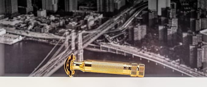 Merkur Classic 2-Piece Double Edge Safety Razor Gold Plated, 1 Count