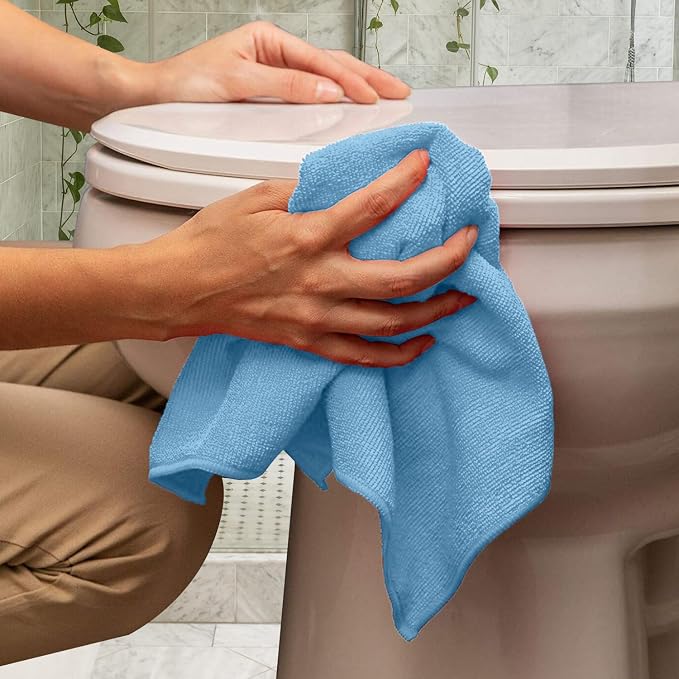 Avalon Towels Microfiber Cleaning Cloths (Value Pack of 48) - Size 16 x 16 Inches, Highly Absorbent Cleaning Rags, Lint Free, Reusable and Washable, Microfiber Towels for Cars