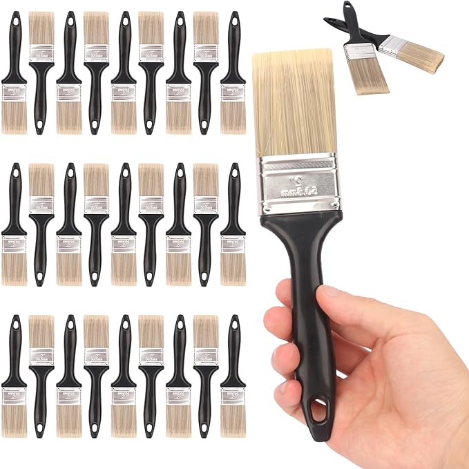 30 Pack 2 Inch Paint Brushes - A Professional Range of Wall Paint Brushes, Deck Paint Brush, and Chip Brushes - Perfect DIY Painting Tools for Your Home or Business KUKLIPJIM