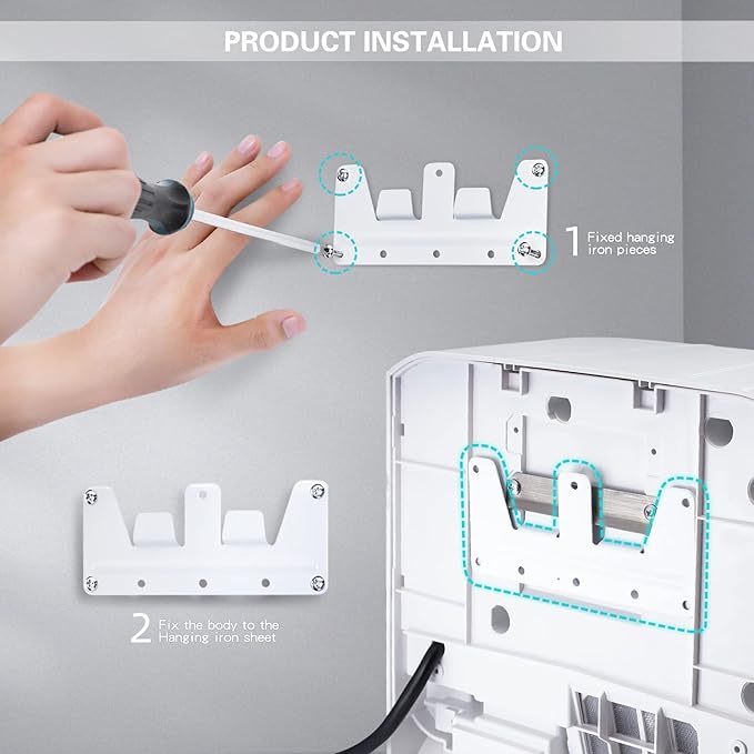 modunful Commercial Hand Dryers for Bathroom: 110V Plug in Hand Dryer, Warm/Cold Dual Airflow, Venue Pure D52327