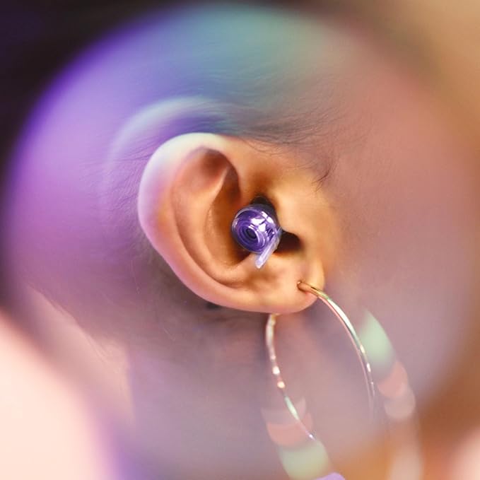 Eargasm High Fidelity Hyperviolet Purple Earplugs for Concerts, Festivals, Musicians, DJs, Night-Life, Motorcycle Hearing Protection - Reusable Ear Plugs for High Fidelity Noise Reduction up to 21 dB