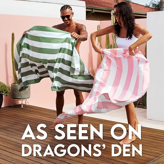 Dock & Bay Quick Drying Towel - for Sports & Gym - Compact, Lightweight - 100% Recycled - Includes Bag - Cabana Light - Malibu Pink, Double Extra Large (180x200cm, 70x78)