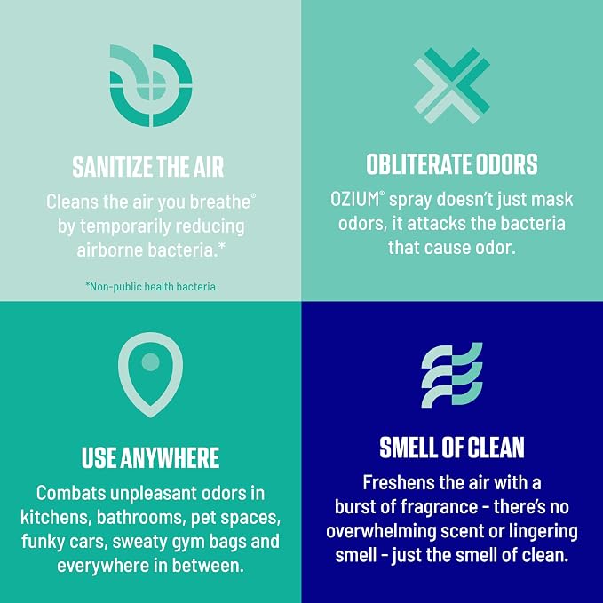 Ozium Air Sanitizer Spray - Room Odor Eliminator for Home, Car, and Office - Outdoor Essence - 8 oz Can - 1 Pack