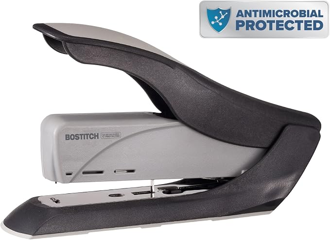 Bostitch Office 60 Sheet Heavy Duty Stapler - Two Fingers, No Effort, Spring Powered Stapler - Gray (1200)