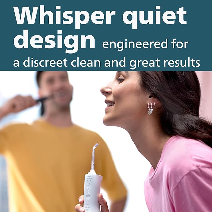 Philips Sonicare Cordless Power Flosser 3000 - Water Flosser with Innovative Quad Stream Technology, Oral Irrigator with 2 Flossing Modes and 3 Pressure Levels, IPX7 Waterproof, Mint, HX3826/24