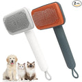 Cat Brush for Shedding, 2 Pcs Industry-First Adjustable Cat Brushes for Indoor Cats, Self-Cleaning Slicker brush, 264 Skin-Friendly Needles for Long or Short Haired Dogs, Perfect for Deshedding